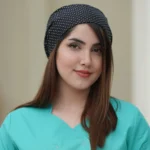 کلاه جراحی مشکی خال سفید ساده
