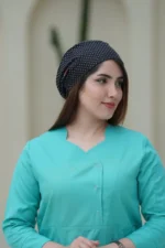 کلاه جراحی مشکی خال سفید ساده - تصویر 4
