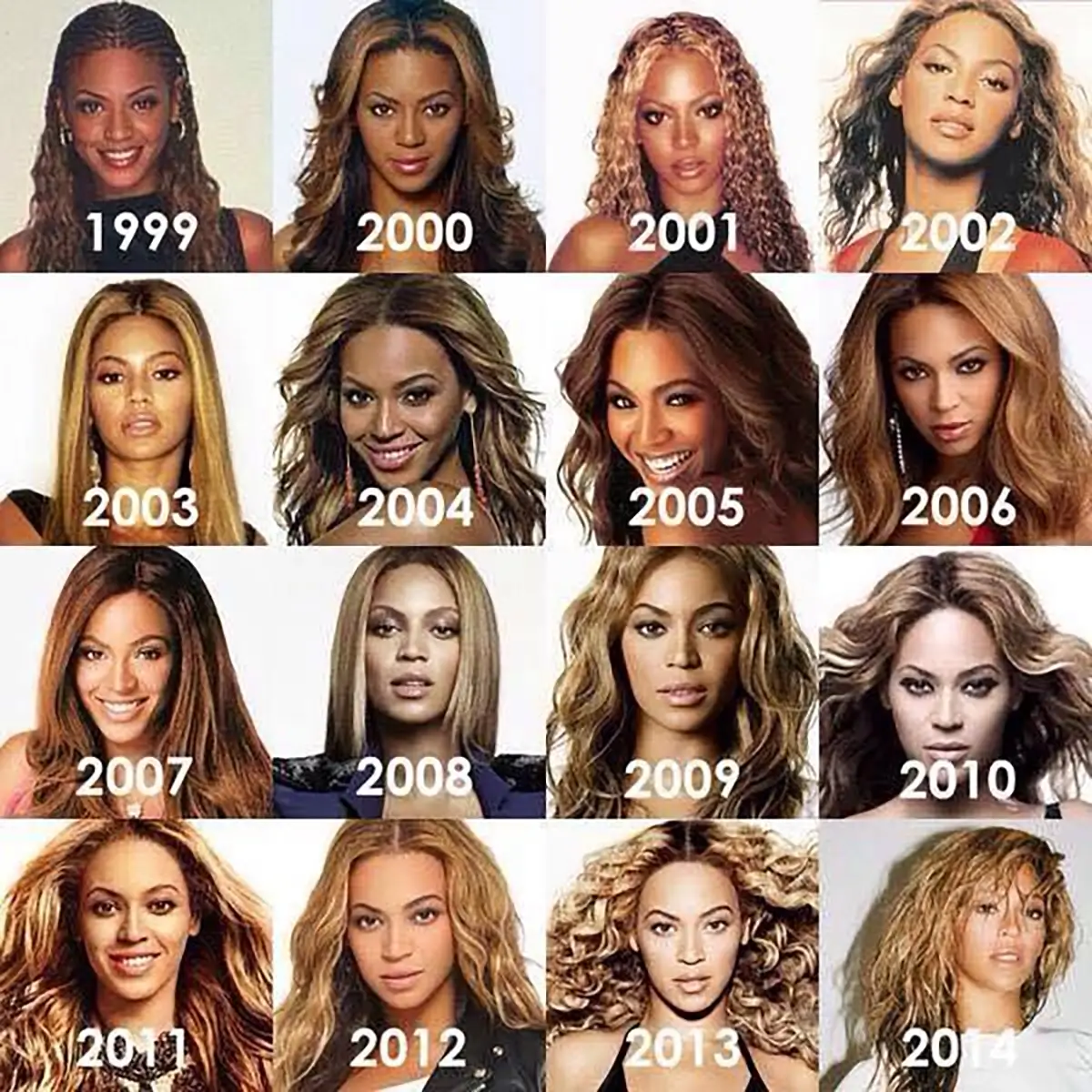 تغییرات ظاهری 40 ساله بیانسه