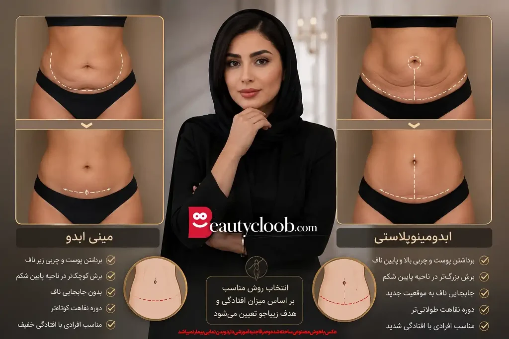 تفاوت ابدومینوپلاستی و مینی ابدو